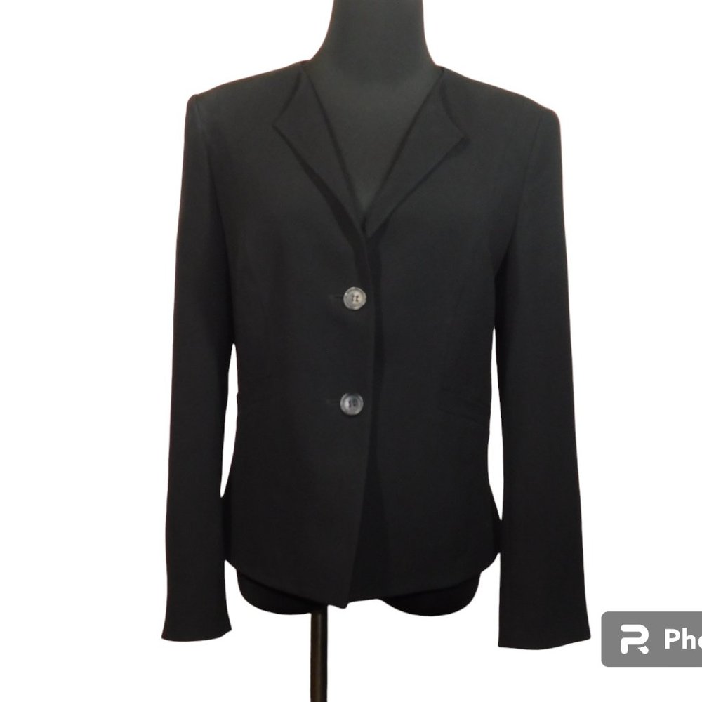 Luisa Cerano Black 2 Button Blazer Suit Jacket Size 10